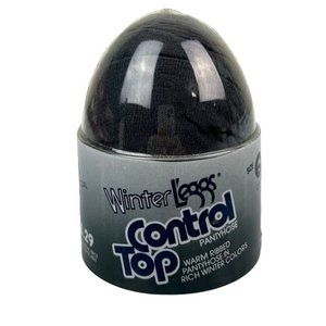 Vintage Winter L’eggs 80s Control Top Pantyhose Ribbed Charcoal Size Q